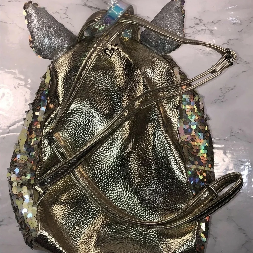 Justice Unicorn Flip Sequin MINI Backpack Letter M
